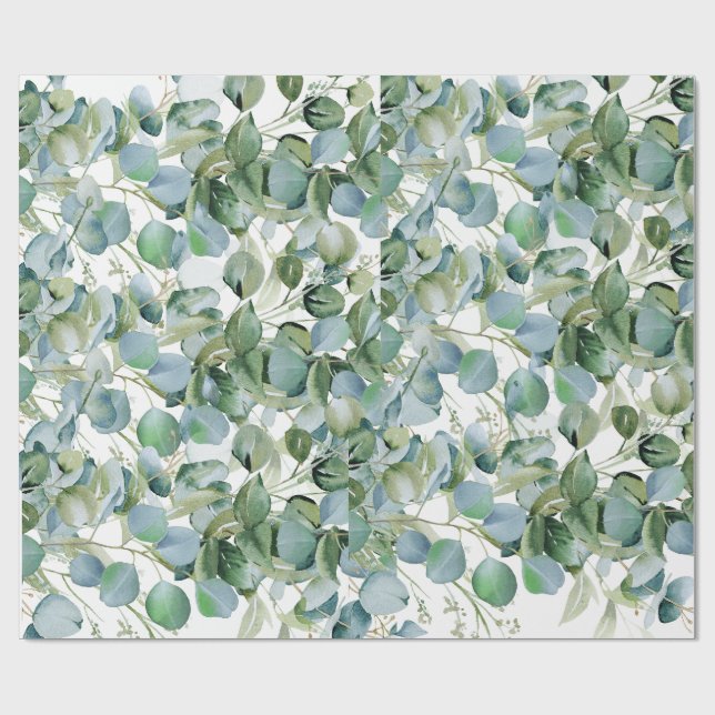 Bold Eucalyptus Wrapping Paper – Trendy Greenery  Presentpapper (Platt)