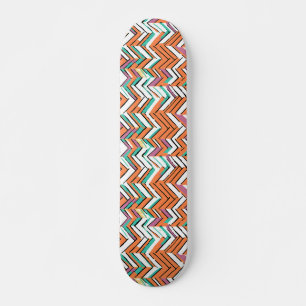 Bold Färg Herringbone Chevron mönster Mini Skateboard Bräda 18,5 Cm