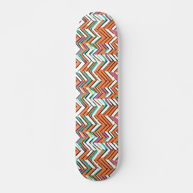 Bold Färg Herringbone Chevron mönster Mini Skateboard Bräda 18,5 Cm (Framsida)