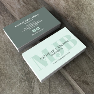 BOLD FÄRG MONOGRAM PROFESSIONELL SOCIAL-KONTO VISITKORT