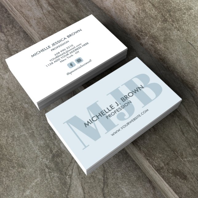 BOLD FÄRG MONOGRAM PROFESSIONELL SOCIAL-KONTO VISITKORT (Skapare uppladdad)