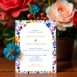 Bold Floral Folk Fiesta Wedding  Inbjudningar