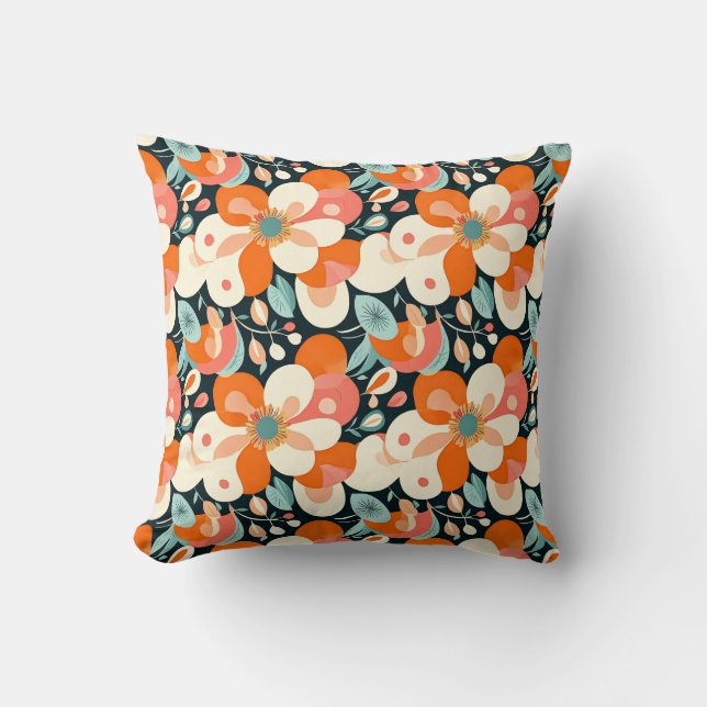 Bold Floral Throw Pillow Kudde (Framsida)