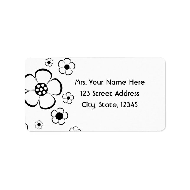 Bold Flowers Adress Lables Adressetikett (Framsidan)