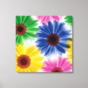 Bold Flowers Wrapped Canvas