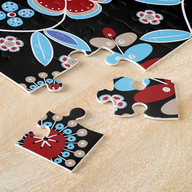 Bold Folk Floral Pattern Pussel (Sidan)