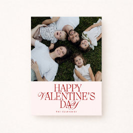 Bold Font family Photo Valentine’s Day Card Inbjudningar