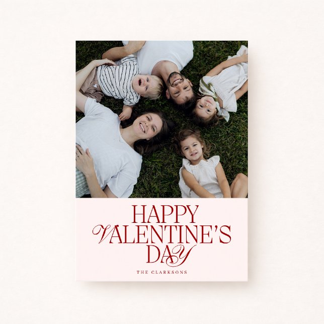 Bold Font family Photo Valentine’s Day Card Inbjudningar (Skapare uppladdad)