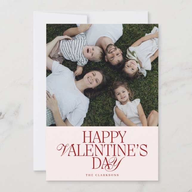 Bold Font family Photo Valentine’s Day Card Inbjudningar (Framsida)