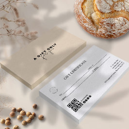 Bold Font Logotyp Gift-certifikat för fet Qr-kod f