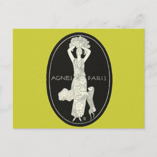 Bold Fransk Agnes Paris Fransk Mode Woman Lamb Vykort