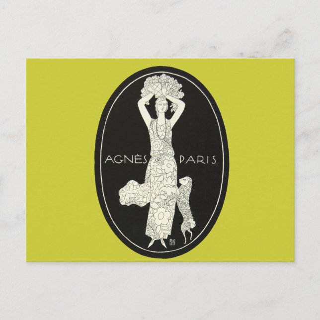 Bold Fransk Agnes Paris Fransk Mode Woman Lamb Vykort (Framsida)