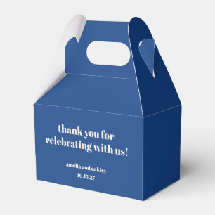 Bold Fransk Blue Retro Personligt bröllp Tack Presentaskar