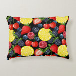 Bold Frukt Pillow Prydnadskudde<br><div class="desc">Lägg till en spricka av färg och färskhet i ditt utrymme med detta pulserande dekorativ kudde med ett fet mönster av juicebär och citrusskivor. Perfekt för fruktens älskare och de som uppskattar munterhet, öga-fångstande décor, denna kudde ger en livlig och modern beröring till alla soffa, säng- eller språkområden. Den är...</div>