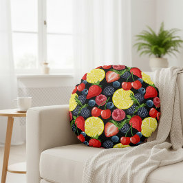 Bold Frukt Pillow Rund Kudde