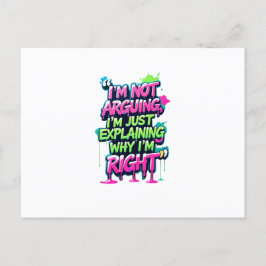 Bold Funny Quote Neon Graffiti Design Helg Vykort