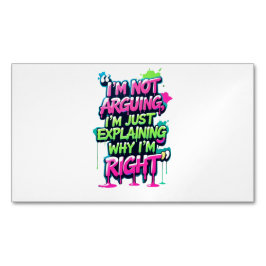 Bold Funny Quote Neon Graffiti Design Magnetiska Visitkort