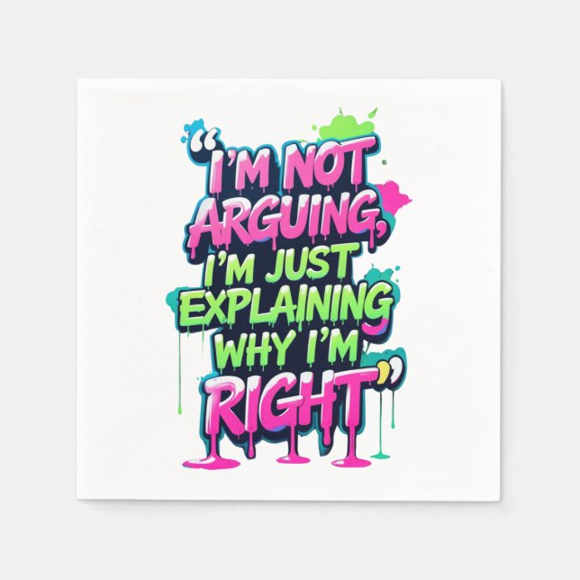 Bold Funny Quote Neon Graffiti Design Pappersservett (Framsidan)