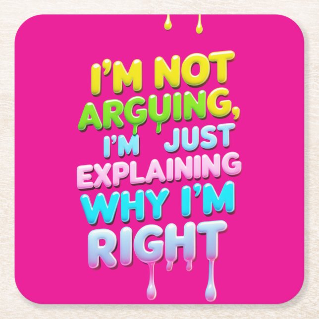 Bold Funny Quote Neon Graffiti Design Underlägg Papper Kvadrat (Framsidan)