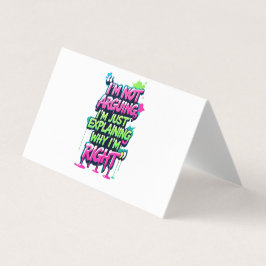 Bold Funny Quote Neon Graffiti Design Visitkort