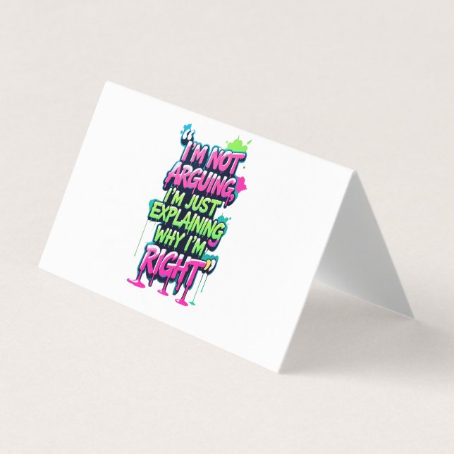 Bold Funny Quote Neon Graffiti Design Visitkort (Framsida)