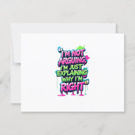 Bold Funny Quote Neon Graffiti Design Vykort