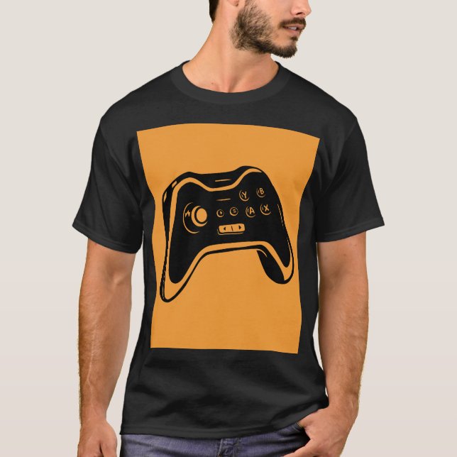 Bold Game Controller Minimal Gamer Art T Shirt (Framsida)