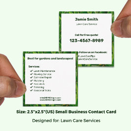 Bold Garden Maintenance "Call for a FREE quote!" Fyrkantigt Visitkort