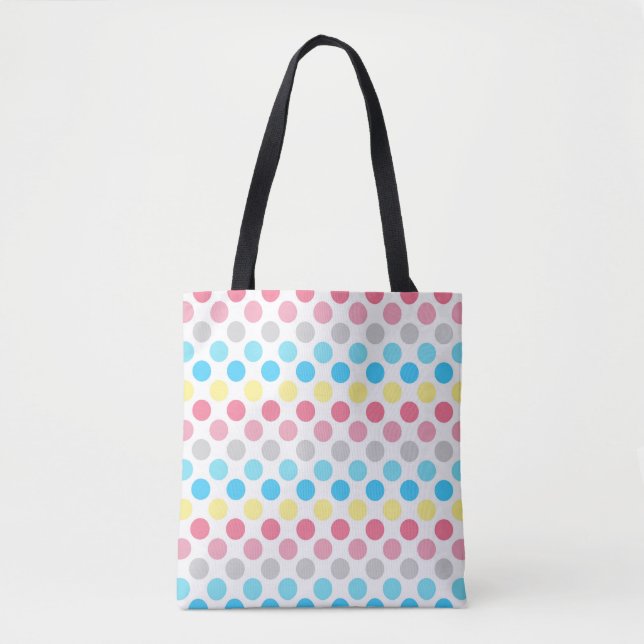 Bold Genderflux Pride Flagga Färg Polkadots Tygkasse (Framsida)