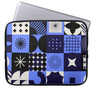 Bold Geometric Bauhaus Retrofuturistic Mönster Laptop Fodral