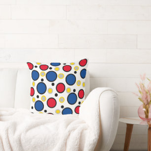 Bold Geometric Circles Red Blue Kudde