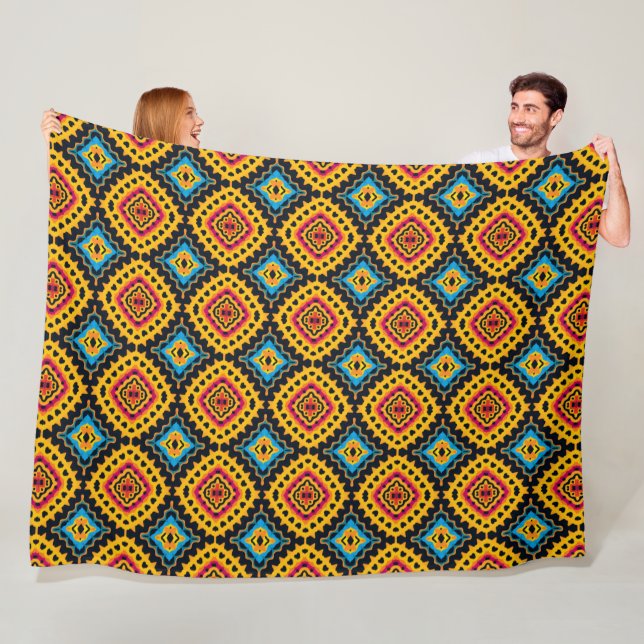 Bold Geometric Diamond Mönster stampåverkan Fleecefilt (På plats)