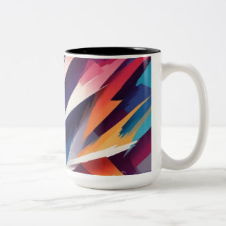 Bold Geometric Färg Burst Två-Tonad Mugg