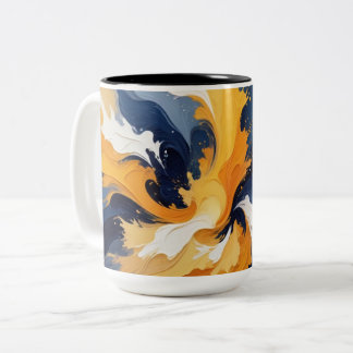 Bold Geometric Färg Burst Två-Tonad Mugg
