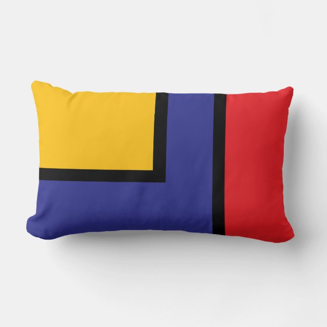 Bold Geometric Primary Color Block Abstract Lumbarkudde (Framsida)