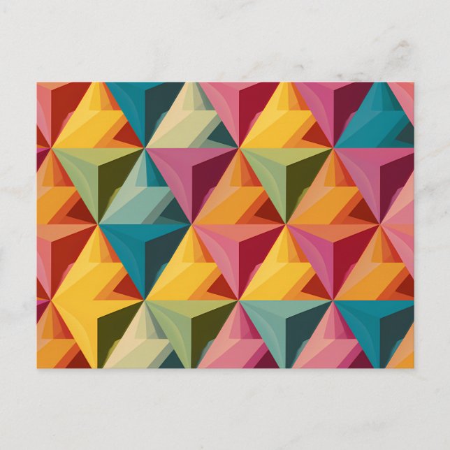 Bold Geometric Triangle Pattern  Helg Vykort (Framsida)