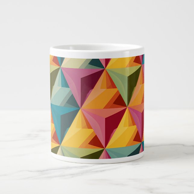 Bold Geometric Triangle Pattern  Jumbo Mugg (Framsidan)