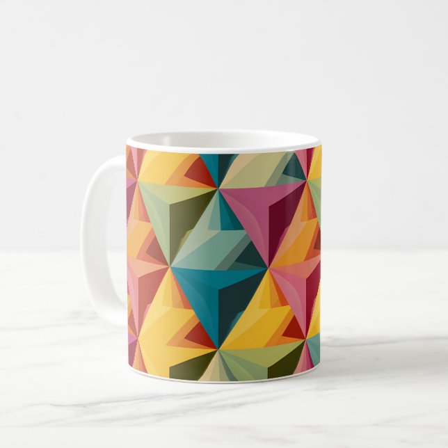 Bold Geometric Triangle Pattern  Kaffemugg (Framsida vänster)