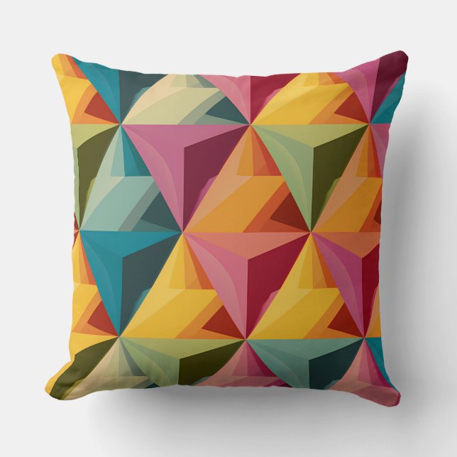 Bold Geometric Triangle Pattern  Kudde (Framsida)