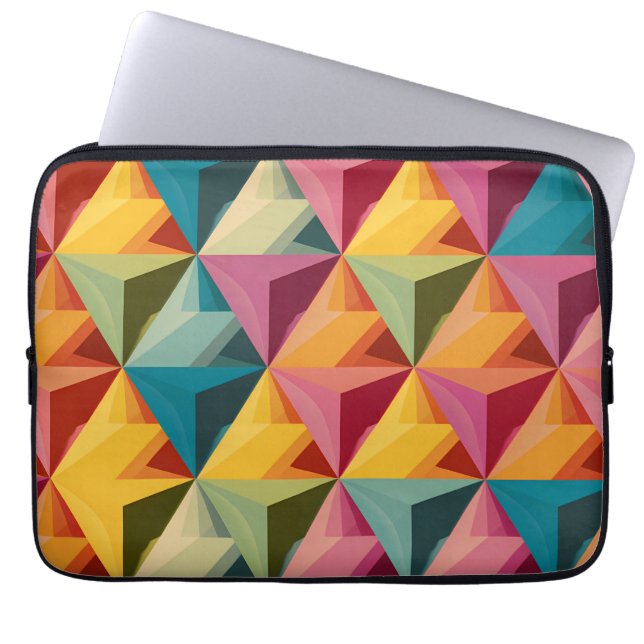 Bold Geometric Triangle Pattern  Laptop Fodral (Framsidan)