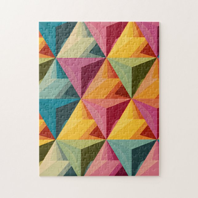 Bold Geometric Triangle Pattern  Pussel (Vertikal)