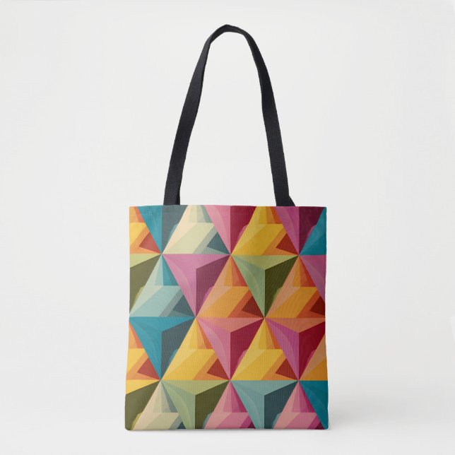 Bold Geometric Triangle Pattern  Tygkasse (Framsida)