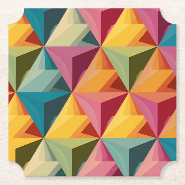 Bold Geometric Triangle Pattern  Underlägg Papper (Framsida)