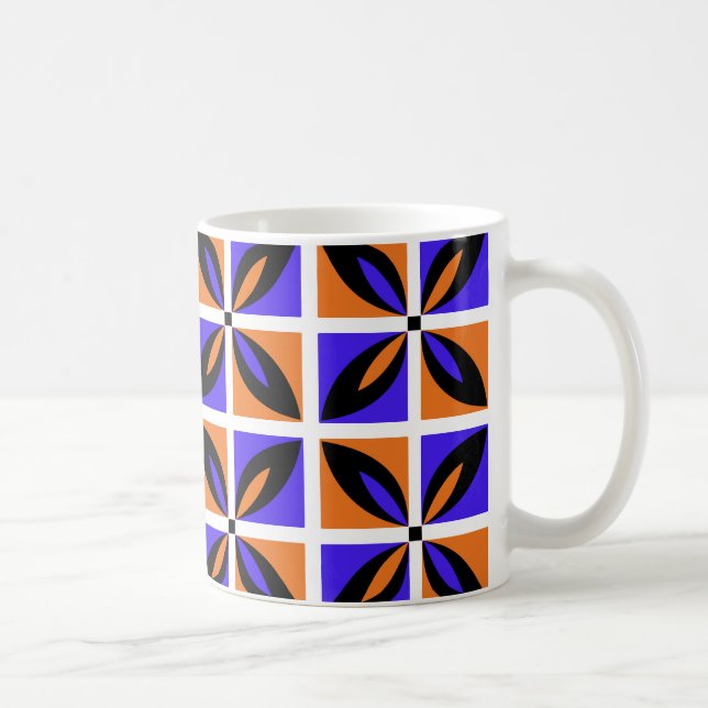 Bold geometrisk blommigt design kaffemugg (Höger)