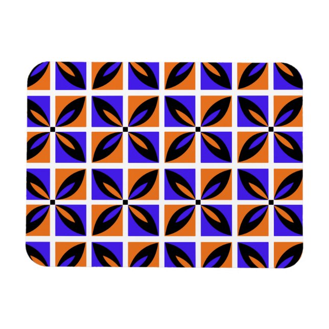 Bold geometrisk blommigt design magnet (Horisontell)