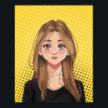 Bold Girl Pop Art Poster<br><div class="desc">Ge dig en spricka i färg och tillit till stil med den här designen av den fetstilta pepparkonsten! Den här teckningen har en levande och dynamisk bild av en flicka i klassisk popkonst stil och är perfekt för alla som kärlek djärvt och kraftfullt utformar sin design. Den här designen är...</div>