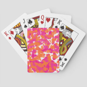 Bold Girly Shock rosa Fuchsia Orange Paint Stänk Casinokort