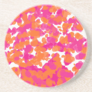 Bold Girly Shock rosa Fuchsia Orange Paint Stänk Underlägg