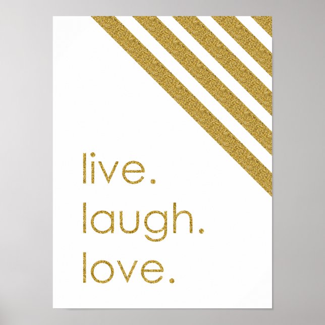 Bold Glitter ’Live Laugh Kärlek’ Poster (Framsidan)