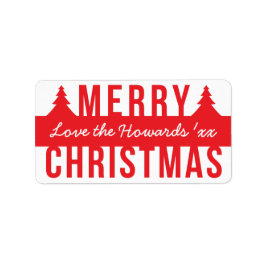 Bold God jul Cutout Träd Adressetikett